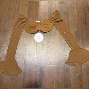 Princess Polly Devin Long Sleeve Top Brown Size 0 NWT